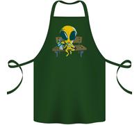 Un Alieno Mangiare Magico Funghi Lsd Cotone Grembiule 100% Biologico