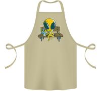 Un Alieno Mangiare Magico Funghi Lsd Cotone Grembiule 100% Biologico