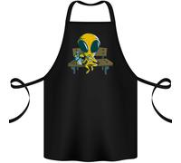 Un Alieno Mangiare Magico Funghi Lsd Cotone Grembiule 100% Biologico