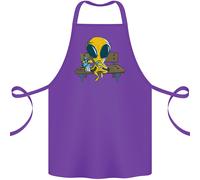 Un Alieno Mangiare Magico Funghi Lsd Cotone Grembiule 100% Biologico