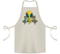 Un Alieno Mangiare Magico Funghi Lsd Cotone Grembiule 100% Biologico