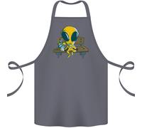Un Alieno Mangiare Magico Funghi Lsd Cotone Grembiule 100% Biologico