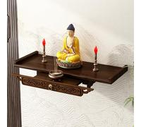 Un altare da parete, piccolo sgabello da preghiera, tavolo da meditazione per la casa con ganci e supporto per statua di Buddha, perfetto per foto, souvenir e statue (L)