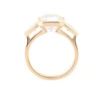 Un anello di nozze fede donna 50 giallo oro 9 carati moissanite con moissanite bianca geometrica 3 ct signore per moglie nuovo anno gioielli