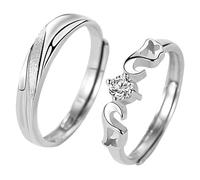 Un anello in argento da uomo, anello in argento da uomo 925 foglia di ginkgo regolabile idee regalo donna, Ajustable, Argento 925/1000, zirconia cubica