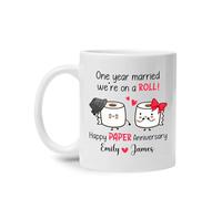 Un Anno Di Matrimonio, Siamo Sulla Cresta Dell'Onda Tazza Colazione Divertenti Tazze Da Tè Durevole Tazze Di Caffè Regalo Carino Per Ragazze Festa Della Mamma Regali Di Compleanno 330Ml