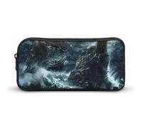 Un antico galeone in un mare tempestoso astuccio per matite ad alta capacità astuccio divertente portapenne organizer per matite