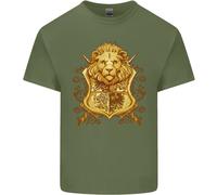 Un Araldico Leone Scudo Stemma Uomo Cotone T-Shirt