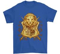 Un Araldico Leone Scudo Stemma Uomo T-Shirt 100% Cotone