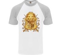 Un Araldico Leone Stemma Scudo Uomo S/S Baseball T-Shirt