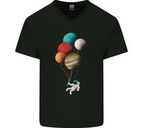 Un Astronauta Con Pianeti Come Palloni Maglietta In Cotone A V
