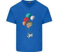 Un Astronauta Con Pianeti Come Palloni Maglietta In Cotone A V