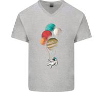 Un Astronauta Con Pianeti Come Palloni Maglietta In Cotone A V