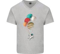 Un Astronauta Con Pianeti Come Palloni Maglietta In Cotone A V