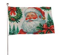 "Un Babbo Natale gioviale con una folta barba bianca" 2x3 piedi, resistente striscione decorativo per esterni, bandiere di benvenuto per patio, bandiere primaverili per cortile