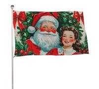 "Un Babbo Natale gioviale con una folta barba bianca" 2x3 piedi, resistente striscione decorativo per esterni, bandiere di benvenuto per patio, bandiere primaverili per cortile