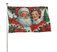 "Un Babbo Natale gioviale con una folta barba bianca" 2x3 piedi, resistente striscione decorativo per esterni, bandiere di benvenuto per patio, bandiere primaverili per cortile