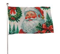 "Un Babbo Natale gioviale con una folta barba bianca" 3x5 piedi, resistente striscione decorativo per esterni, bandiere di benvenuto per patio, bandiere primaverili per cortile