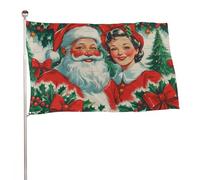 "Un Babbo Natale gioviale con una folta barba bianca" 4x6 piedi, resistente striscione decorativo per esterni, bandiere di benvenuto per patio, bandiere primaverili per cortile