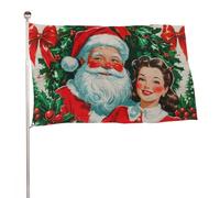"Un Babbo Natale gioviale con una folta barba bianca" 4x6 piedi, resistente striscione decorativo per esterni, bandiere di benvenuto per patio, bandiere primaverili per cortile