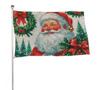 "Un Babbo Natale gioviale con una folta barba bianca" 4x6 piedi, resistente striscione decorativo per esterni, bandiere di benvenuto per patio, bandiere primaverili per cortile