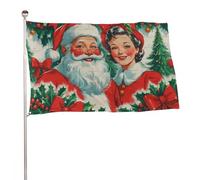 "Un Babbo Natale gioviale con una folta barba bianca" 5x8 piedi, striscioni decorativi resistenti per esterni, bandiere di benvenuto per patio, bandiere primaverili per cortile