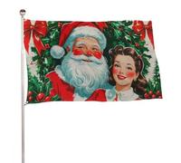 "Un Babbo Natale gioviale con una folta barba bianca" 5x8 piedi, striscioni decorativi resistenti per esterni, bandiere di benvenuto per patio, bandiere primaverili per cortile