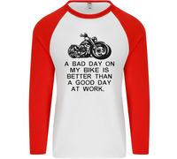 Un Bad Day On My Moto Motociclista Uomo L/S Baseball Maglietta