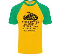 Un Bad Day On My Moto Motociclista Uomo S/S Baseball T-Shirt