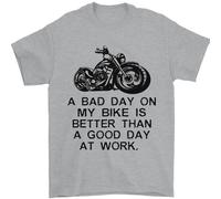 Un Bad Day On My Moto Motociclista Uomo T-Shirt 100% Cotone