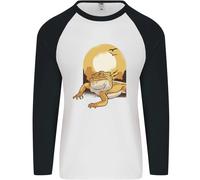 Un Bearded Dragon Nel Deserto Sole Uomo L/S Baseball T-Shirt