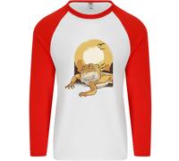 Un Bearded Dragon Nel Deserto Sole Uomo L/S Baseball T-Shirt
