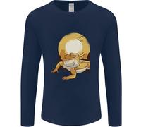 Un Bearded Dragon Nel Deserto Sole Uomo Maniche