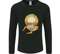Un Bearded Dragon Nel Deserto Sole Uomo Maniche