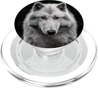 Un bel design di lupo con capelli morbidi e occhi rossi PopSockets PopGrip per MagSafe