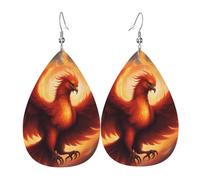 Un bel Phoenix orecchini in pelle a goccia, accessori da donna, orecchini versatili adatti per pendolari e viaggi.