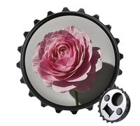 Un bellissimo apribottiglie magnetico a forma di fiore, strumento da cucina salvaspazio, divertente apribottiglie e magnete per frigorifero, per campeggio, viaggi, campeggio, stile nero