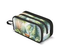 Un bellissimo astuccio con cervo sulla foresta, grande capacità, per ragazzi e ragazze, astuccio a 3 scomparti, astuccio per studenti, cancelleria per scuola, ufficio, lavoro, Un bellissimo cervo