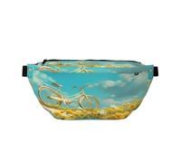Un bellissimo da spiaggia per donna e uomo, borsa a tracolla con cintura e sole blu del mare di mezzogiorno per sport, viaggi, escursionismo, corsa e jogging.
