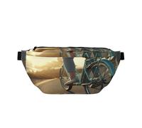 Un bellissimo da spiaggia per donna e uomo, borsa a tracolla con cintura e sole blu del mare di mezzogiorno per sport, viaggi, escursionismo, corsa e jogging.
