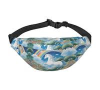 Un bellissimo marsupio a tracolla grande con unicorni, da viaggio, casual, adatto per sport, corsa, ciclismo, viaggi, pesca