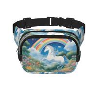Un bellissimo marsupio multifunzione con stampa di unicorni, unisex alla moda, borsa messenger da viaggio e sport