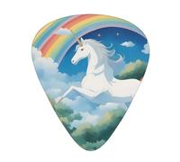 Un bellissimo set di plettri stampati con unicorni: 12 pezzi, sottili, medi e spessi, adatti per chitarra, basso, chitarra elettrica e ukulele
