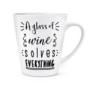 Un Bicchiere Di Vino Risolve Tutto 341ml Latte Tazza Scherzo Bianco Prosecco