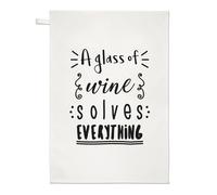 Un Bicchiere Di Vino Risolve Tutto Strofinaccio Scherzo Bianco Prosecco Funny