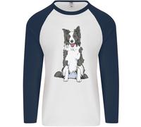 Un Border Collie Uomo L/S Baseball T-Shirt