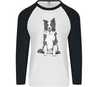 Un Border Collie Uomo L/S Baseball T-Shirt