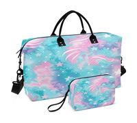 Un borsone da viaggio a forma di spirale tie-dye con borsa da toilette e tracolla regolabile per viaggi, palestra, yoga, fine settimana borsone, Multicolore, Taglia unica, Beauty case