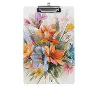 Un bouquet di fiori morbidi portablocco standard A4 formato lettera con clip a basso profilo, in acrilico, portablocco decorativo per infermieri, lavoro, ufficio, 31 x 21 cm