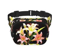 Un bouquet di gigli in piena fioritura stampato marsupio multifunzionale unisex alla moda borsa messenger bag viaggio sport borsa portaoggetti